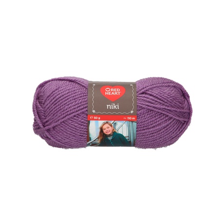 Włóczka Niki w kolorze liliowym na swetry i czapki, które wydziergasz na drutach.