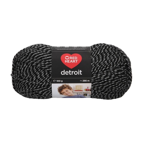 Włóczka Detroit czarno-biała z akrylem na druty do czapek.