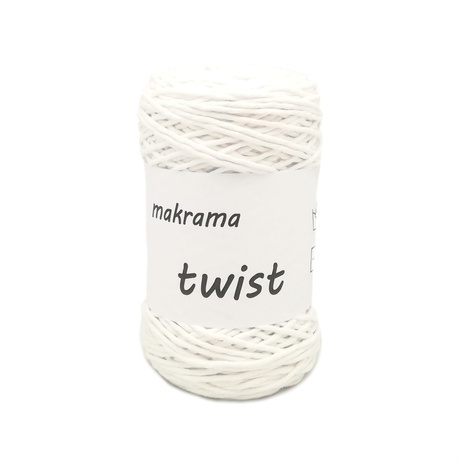 Sznurek skręcany bawełniany Twist do wytwarzania makramy w kolorze białym.