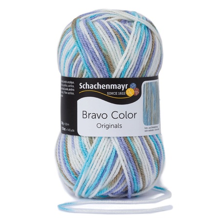 Bravo Color 2125 w melanżu niebiesko-fioletowo-białym - włóczka na szydełko i druty