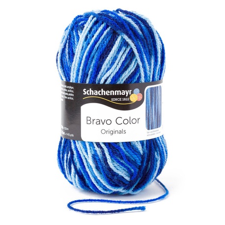 Włóczka niebieska melanżowa Bravo Color kolor 0087