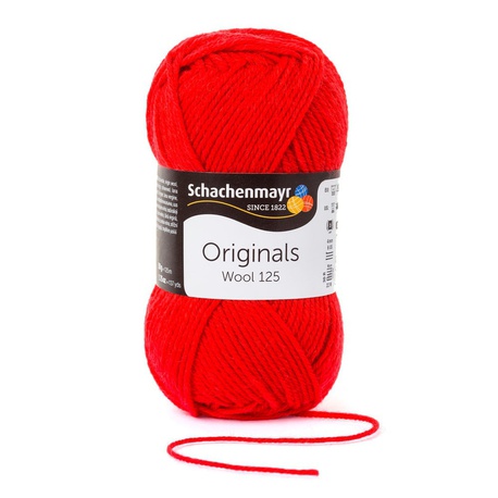Czerwona wełna Wool 125 na druty