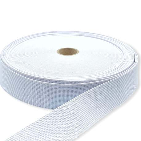 Guma tkana odzieżowa w kolorze białym - szerokość 15mm