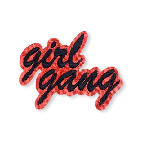 Naszywka dla dziewczyny z napisem girl gang z dodatkiem nici metalizowanych