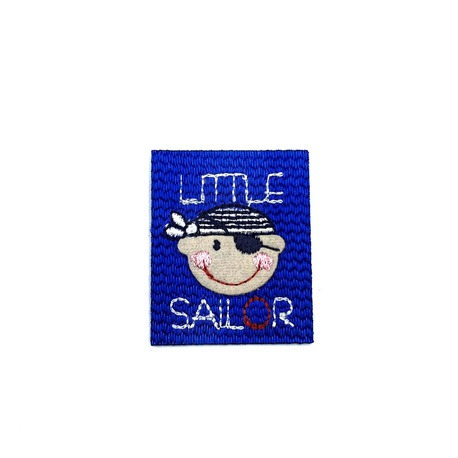 Naszywka marynarska na ubranie dla dzieci w kolorze niebieskim.