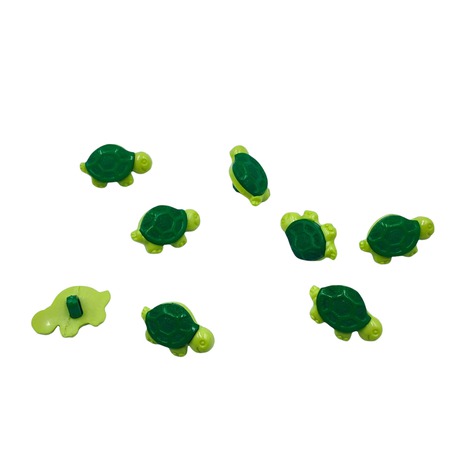 Guziki dziecięce plastikowe zielone żółwie