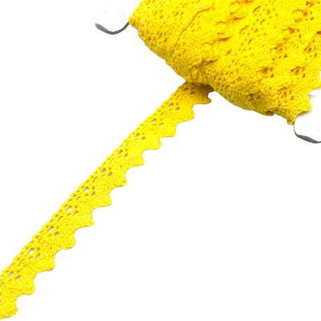 Koronka bawełniana ozdobna kolor żółty