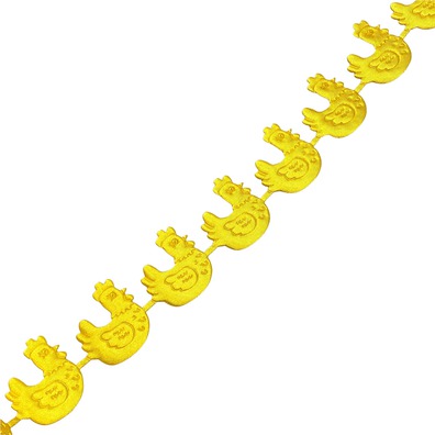 Aplikacja ozdobna z metra na wielkanoc żółte kury