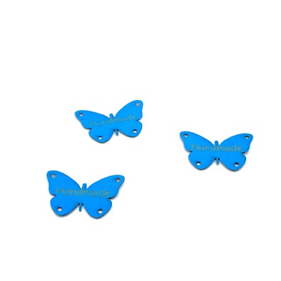 Naszywka motylek niebieski wykonany z ekoskóry, służy do przyszycia jako dekoracja.