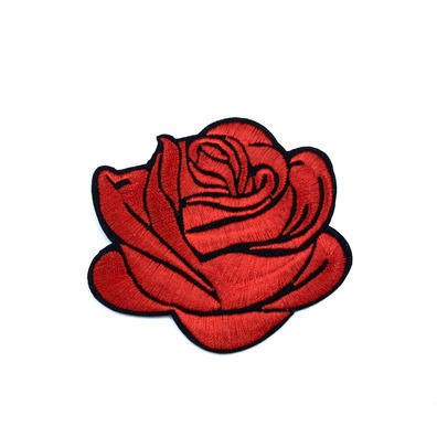 Aplikacja róża termoprzylepna w kolorze czerwonym.