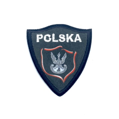 Naprasowanka czarno-biała Polska ze znakiem Polski Walczącej - gotowa ozdoba do naprasowania.