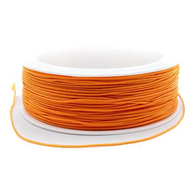 Biżuteryjny sznurek poliestrowy shamballa kolor pomarańczowy