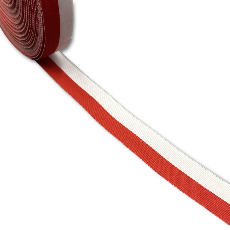 Wstążka biało czerwona rypsowa 2cm