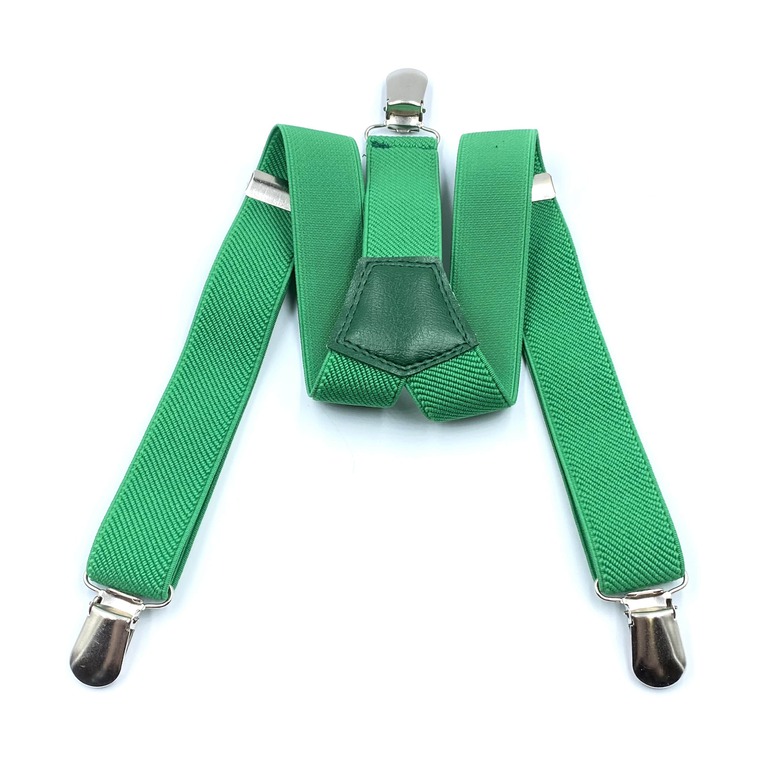 Szelki dziecięce do spodni o szerokości gumy 2,5cm - kolor zielony.