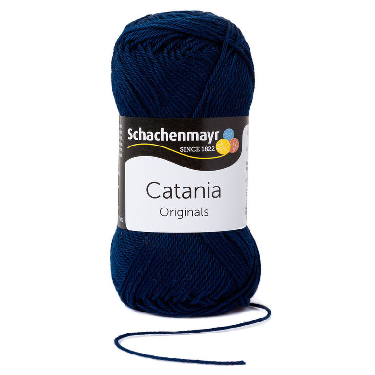 Catania bawełniana to świetna włóczka do dziergania na drutach i szydełku podczas lata i wiosny. Kolor granatowy.