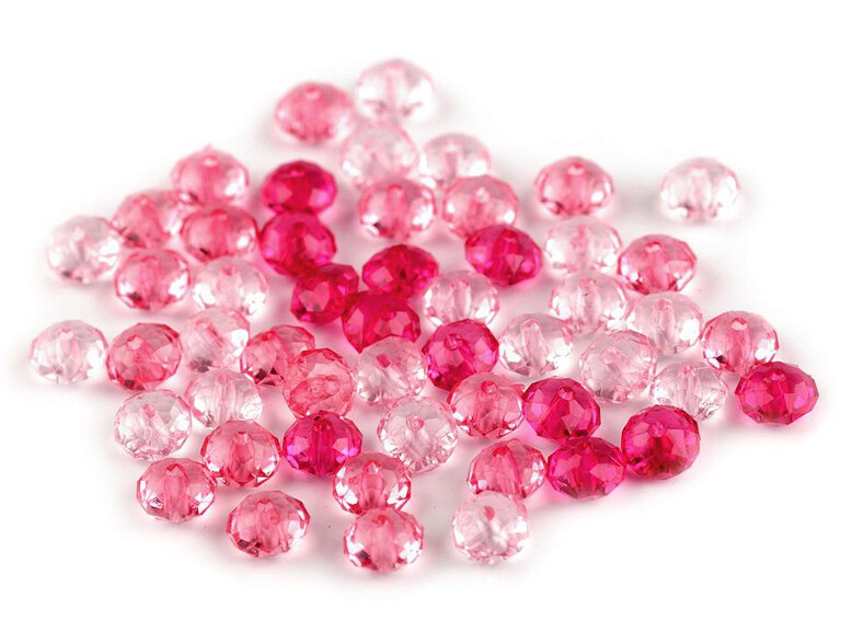 Plastikowe koraliki do biżuterii różowe