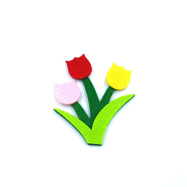 Naszywka z filcu kwiatki kolorowe termo