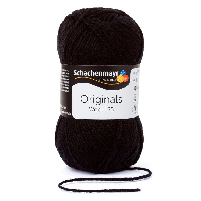 Włóczka Schachenmayr Wool 125 kolor czarny