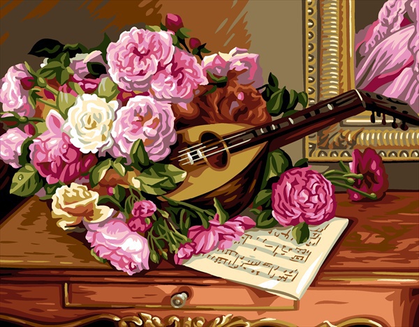 Kanwa francuskiej marki Royal Paris przedstawiająca bukiet róż.