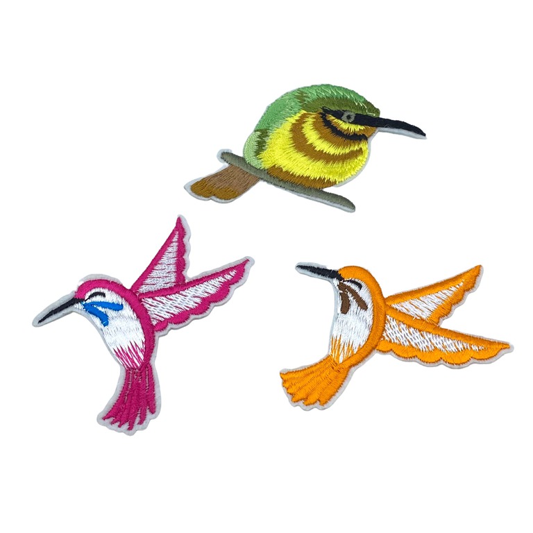 Aplikacje termoprzylepne ptaki kolorowe