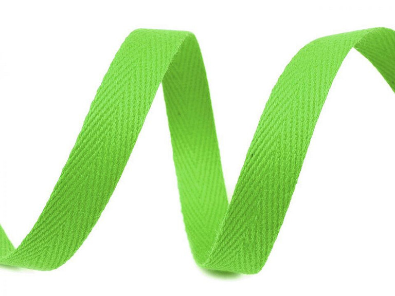 Tasiemka bawełniana zielona wzór jodełka