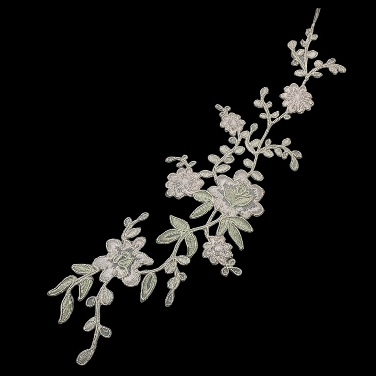 Aplikacja ozdobna kwiatki białe