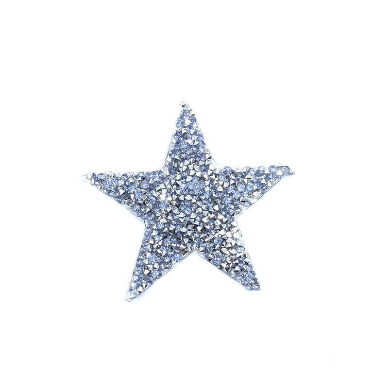 Aplikacja na ubranie z dżetami w kształcie kolorowej gwiazdki, która pięknie się świeci