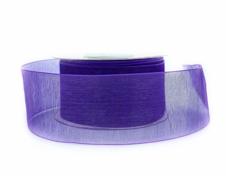 Wstążka fioletowa organtynowa do zdobienia przedmiotów i ubrań - kolor fioletowy.
