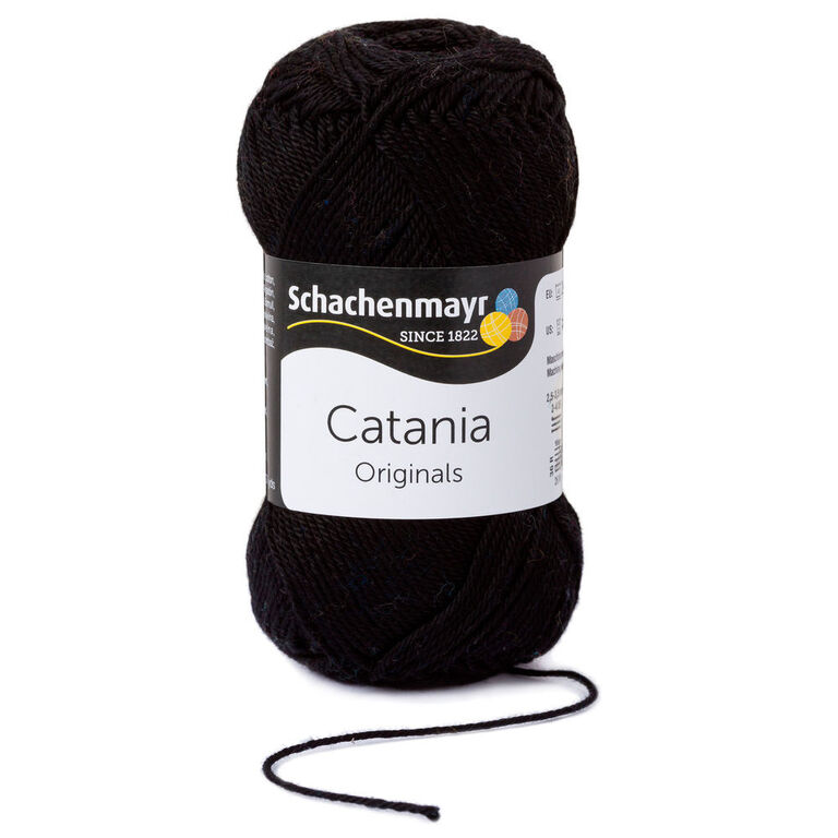 Włóczka bawełniana Catania w motku 50g i kolorze czarnym.
