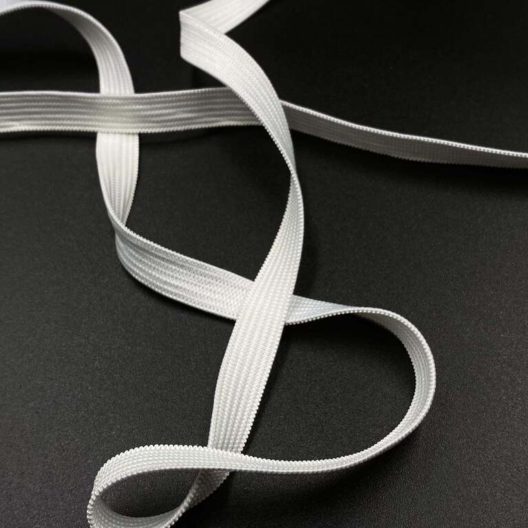 Guma biała płaska dziana wykorzystywana w przemyśle odzieżowym i pasmanterii - szerokość 10mm