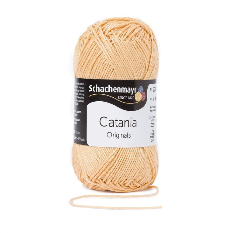 Włóczka 100% bawełna Schachenmayr Catania w kolorze jasno-miodowym.