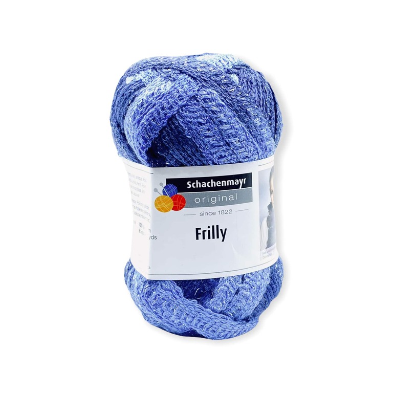 Włóczka Frilly w melanżu błękitno-chabrowym do szalików damskich