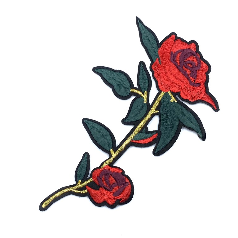 Aplikacja ozdobna dla dziewczyny we wzór czerwonej róży.