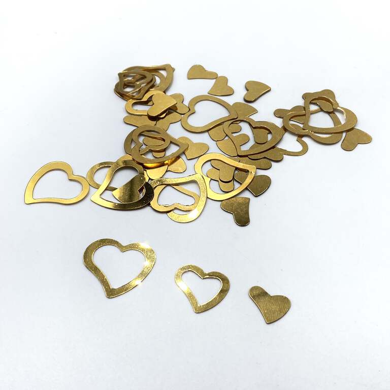 Cekiny ozdobne w kształcie serca kolor złoty