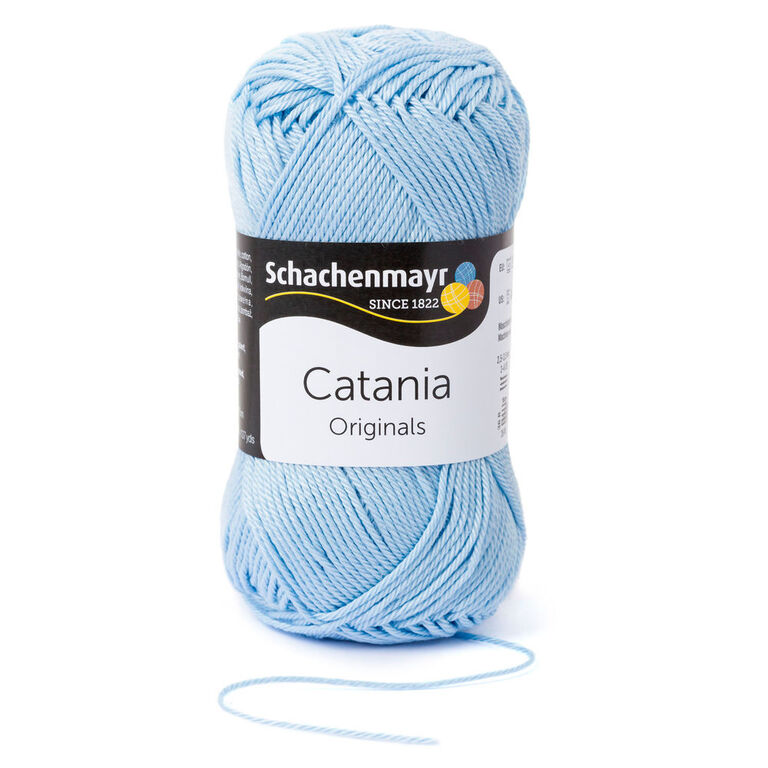 Catania bawełniana to świetna włóczka do dziergania na drutach i szydełku podczas lata i wiosny. Kolor błękitny.
