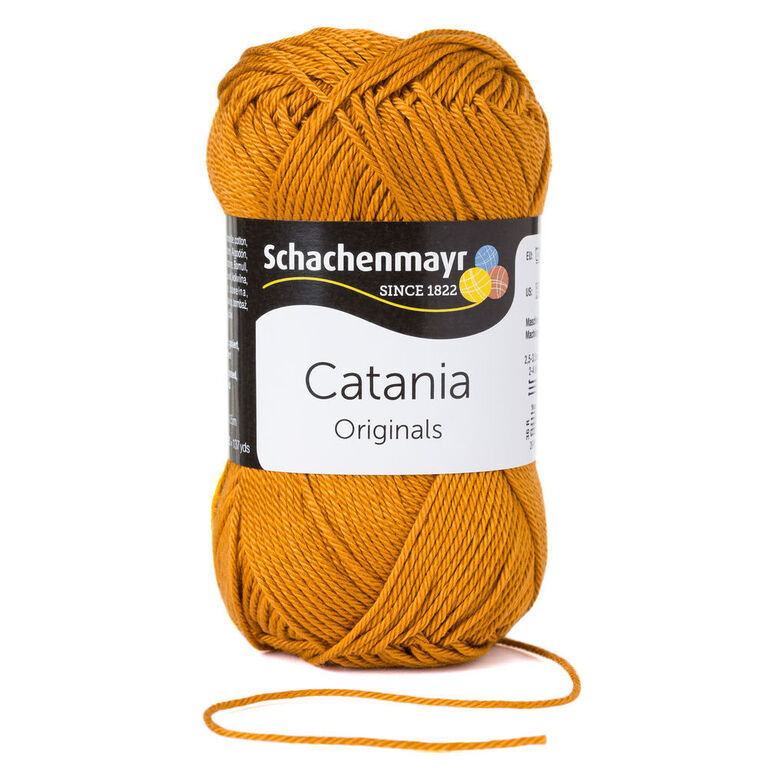Włóczka Schachenmayr Catania bawełniana w kolorze cynamonowym.