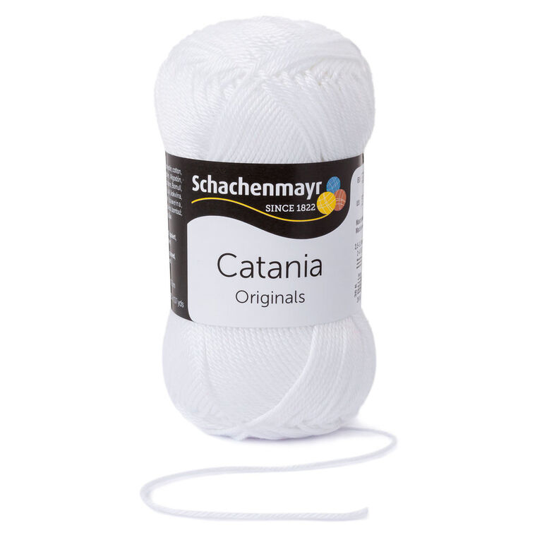 Włóczka bawełniana Catania od marki Schachenmayr w kolorze białym.