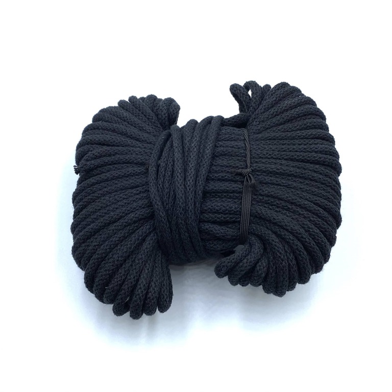 Sznurek pleciony bawełniany 5mm czarny