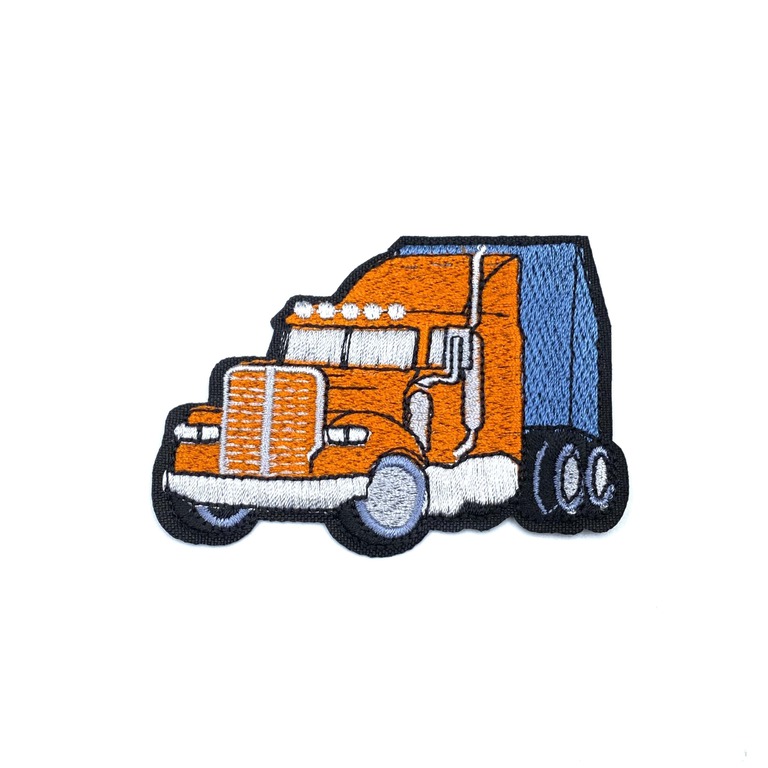 Ciężarówka pomarańczowa termoprzylepna do naprasowania