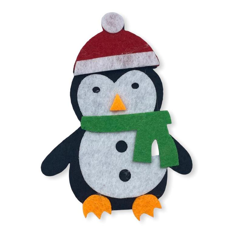 Aplikacja świąteczna z filcu pingwin