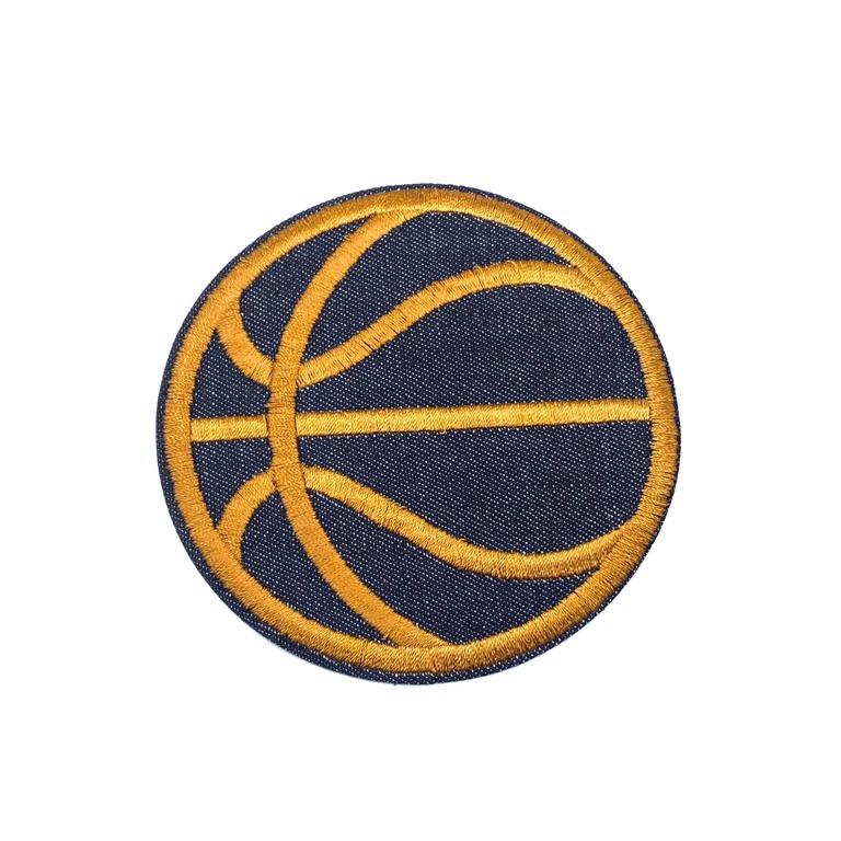 Aplikacja sportowa do naprasowania w kształcie piłki do koszykówki.