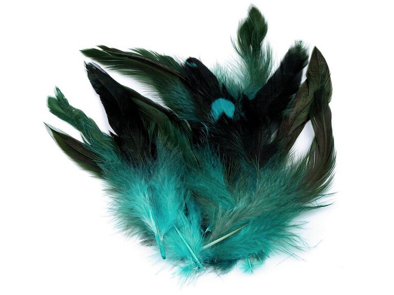 Pióra ozdobne kurze kolor turkusowy