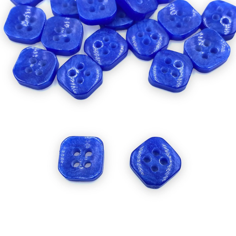 Plastikowe guziki koszulowe kolor niebieski