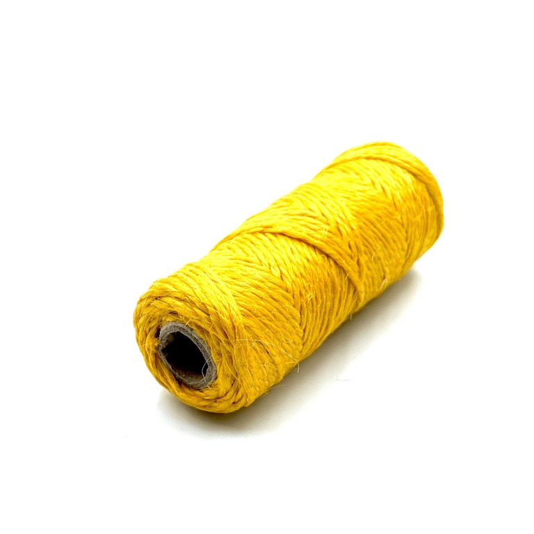 Nabłyszczane nici lniane do rękodzieła w kolorze żółtym. Produkt polski z dobrej jakości lnu.