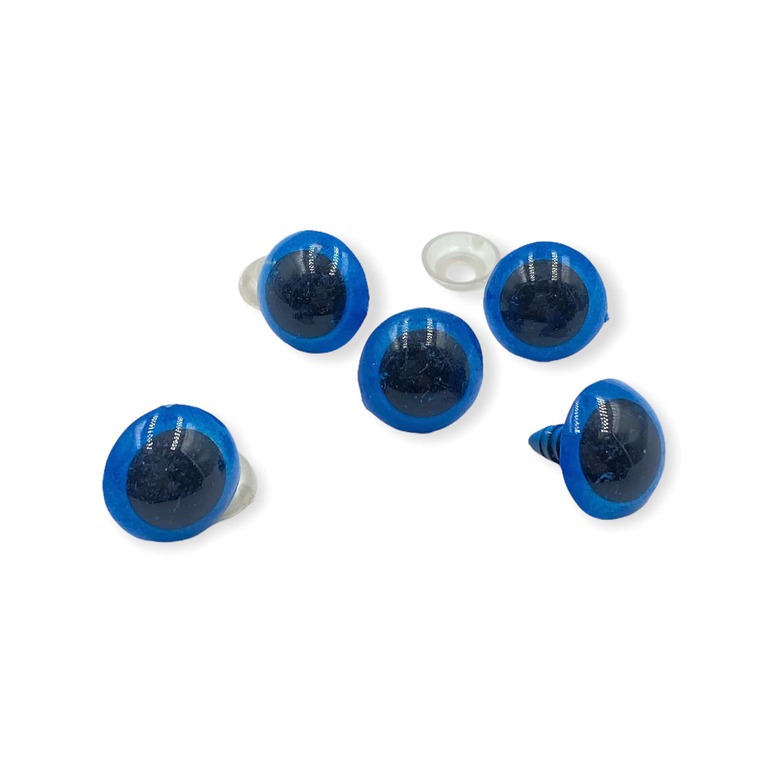 Oczy plastikowe, bezpieczne do zabawek w kolorze niebieskim 20mm