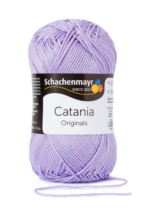 Włóczka Schachenmayr Catania wyprodukowana z bawełny wysokiej jakości, kolor lawendowy.