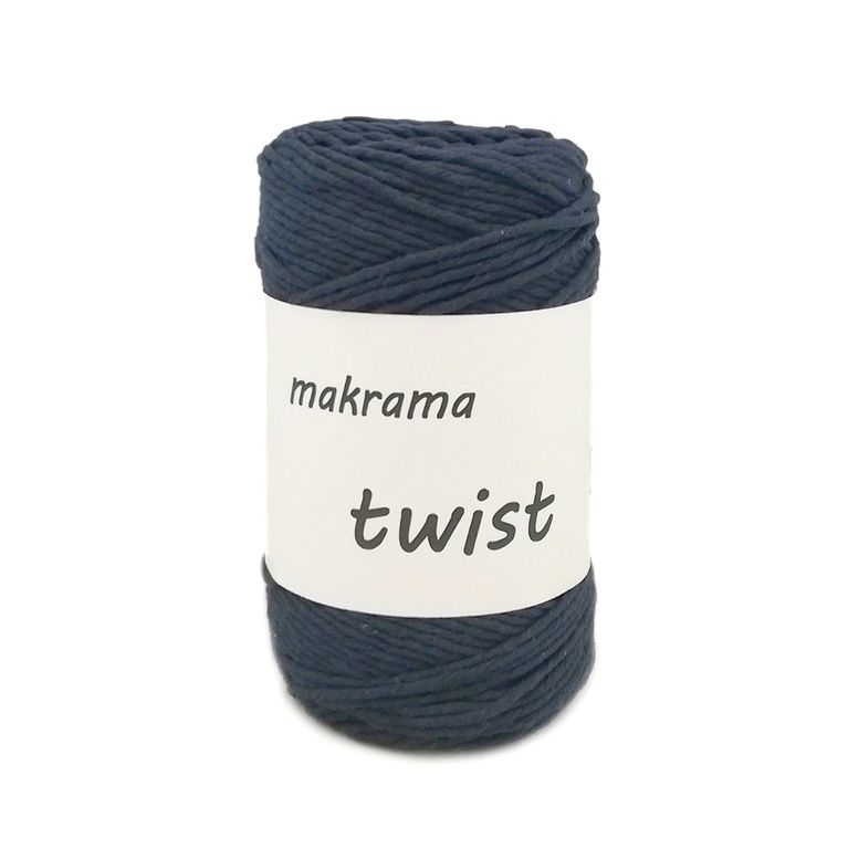 Twist makrama jest doskonałym sznurkiem na wyrób makramy bawełnianej. Kolor motka - granatowy.